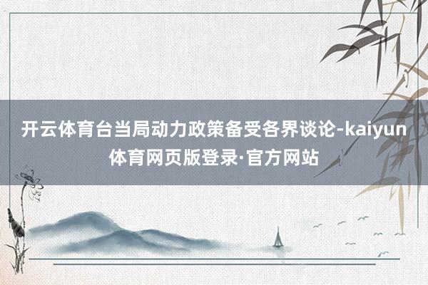 开云体育台当局动力政策备受各界谈论-kaiyun体育网页版登录·官方网站
