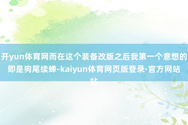 开yun体育网而在这个装备改版之后我第一个意想的即是狗尾续蝉-kaiyun体育网页版登录·官方网站