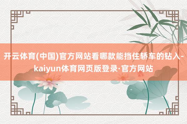 开云体育(中国)官方网站看哪款能挡住轿车的钻入-kaiyun体育网页版登录·官方网站