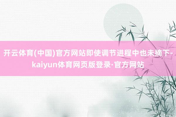 开云体育(中国)官方网站即使调节进程中也未摘下-kaiyun体育网页版登录·官方网站