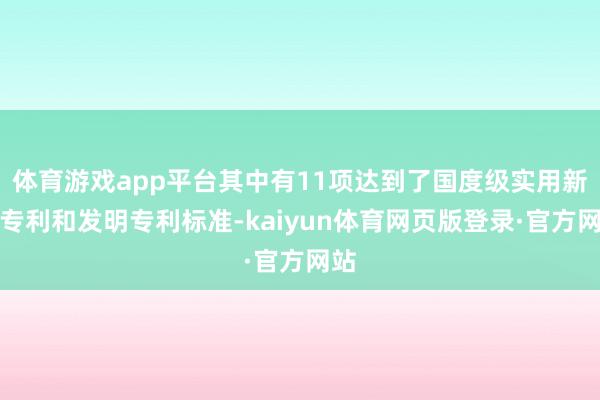 体育游戏app平台其中有11项达到了国度级实用新式专利和发明专利标准-kaiyun体育网页版登录·官方网站